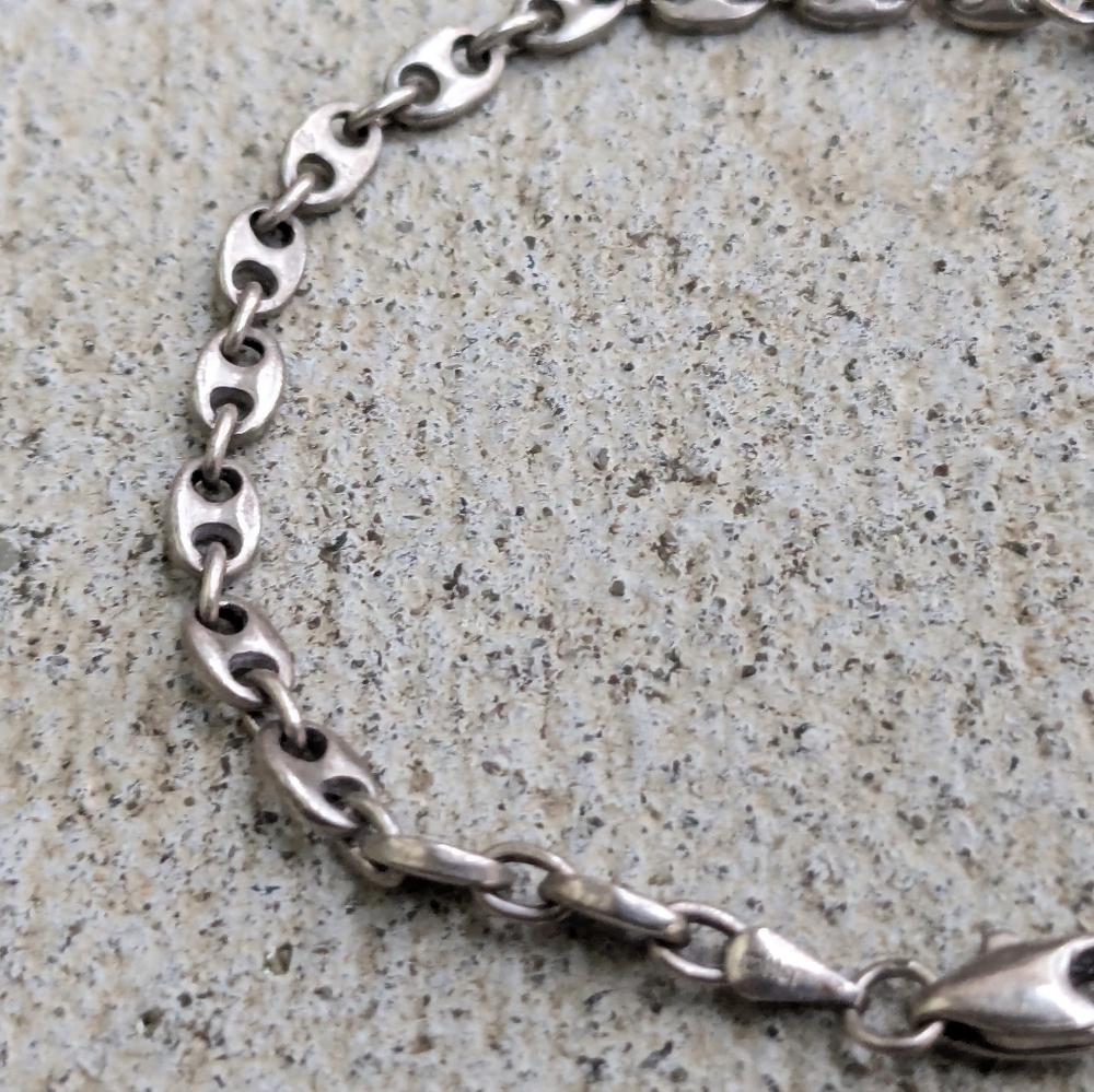 Vintage Milor Sterling Silver Bracelet Anchor Mariner Gucci 7.2y Italy Chain - Picture 5 of 13